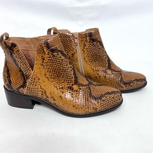 Vionic Clara Boa Snake Print Leather Boots in Espresso size 7.5